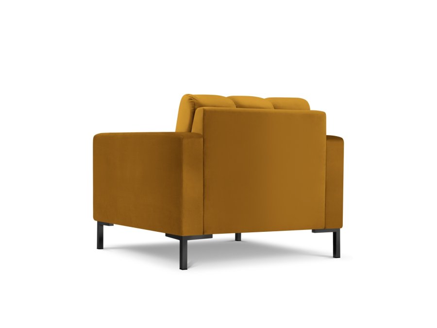 MICADONI Mamaia lenestol, m armlener, 1 sete - gul flyel og sort metall