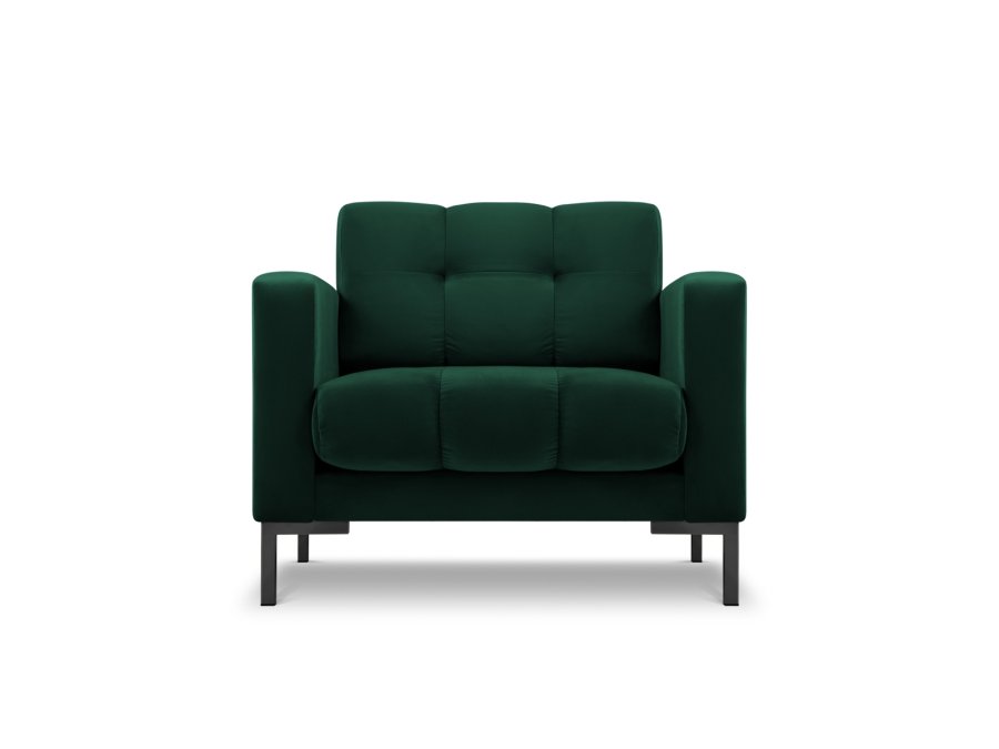 MICADONI Mamaia lenestol, m armlener, 1 sete - grnn flyel og sort metall