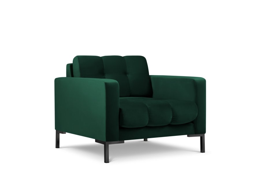 MICADONI Mamaia lenestol, m armlener, 1 sete - grnn flyel og sort metall