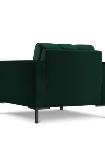 MICADONI Mamaia lenestol, m armlener, 1 sete - grnn flyel og sort metall