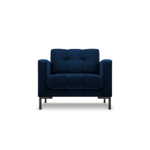 MICADONI Mamaia ftlj, med armstd, 1 sits - bl sammet och svart metall