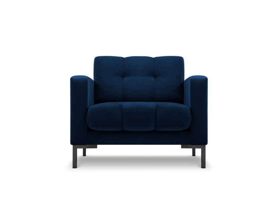 MICADONI Mamaia lenestol, m armlener, 1 sete - bl flyel og sort metall