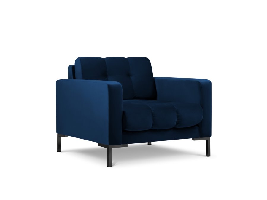 MICADONI Mamaia lenestol, m armlener, 1 sete - bl flyel og sort metall