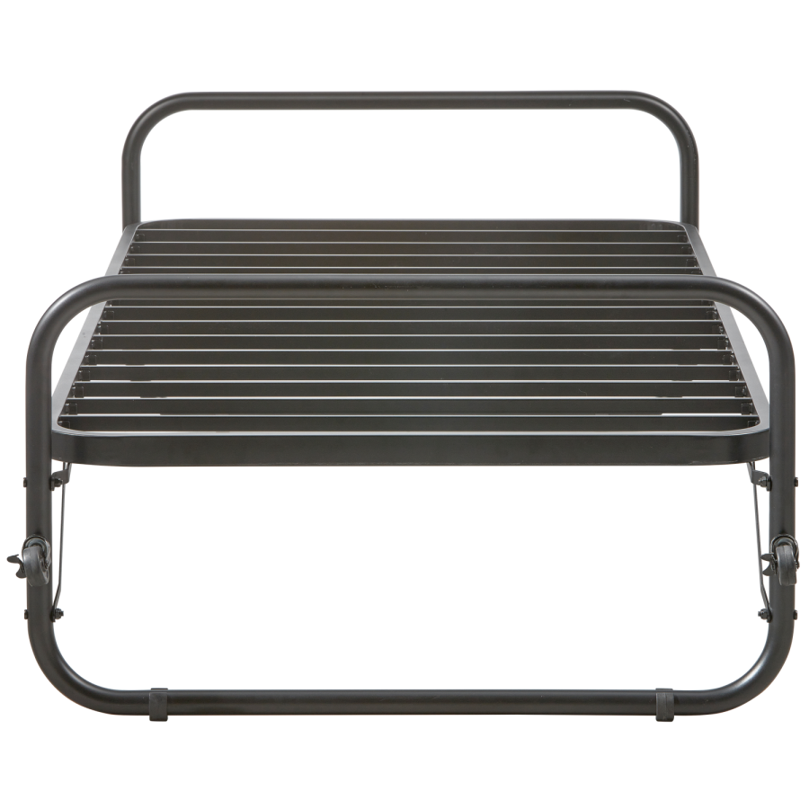 WOOOD LUCY UDSKRIFTSENGE METAL SORT 90X200CM