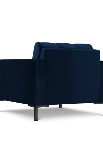 MICADONI Mamaia lenestol, m armlener, 1 sete - bl flyel og sort metall