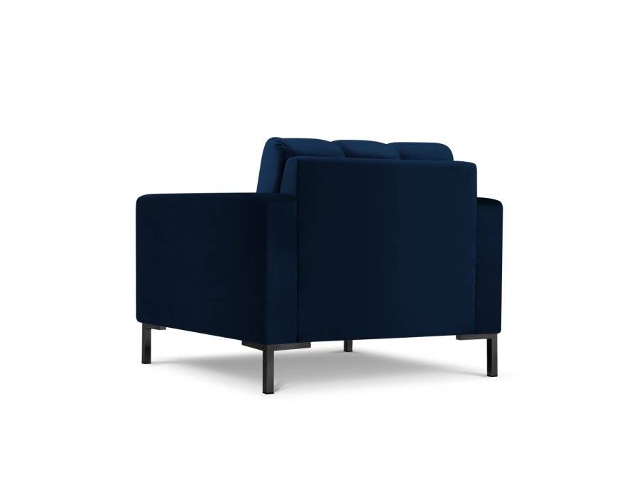 MICADONI Mamaia lenestol, m armlener, 1 sete - bl flyel og sort metall