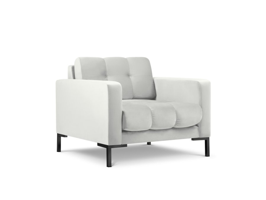 MICADONI Mamaia lenestol, m armlener, 1 sete - slv flyel og sort metall