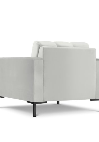 MICADONI Mamaia lenestol, m armlener, 1 sete - slv flyel og sort metall