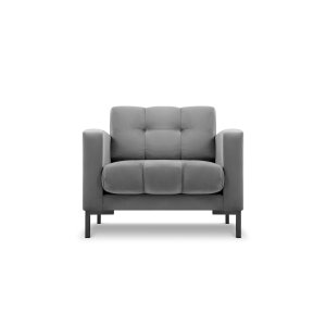 MICADONI Mamaia ftlj, med armstd, 1 sits - gr sammet och svart metall