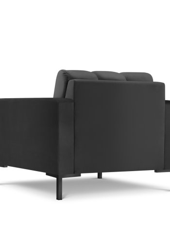 MICADONI Mamaia lenestol, m armlener, 1 sete - antrasittgr flyel og sort metall