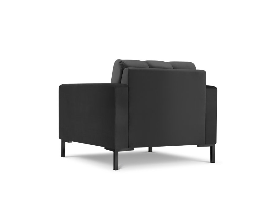 MICADONI Mamaia lenestol, m armlener, 1 sete - antrasittgr flyel og sort metall