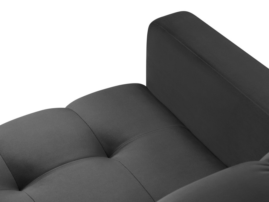 MICADONI Mamaia lenestol, m armlener, 1 sete - antrasittgr flyel og sort metall