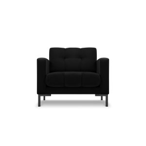 MICADONI Mamaia ftlj, med armstd, 1 sits - svart sammet och svart metall