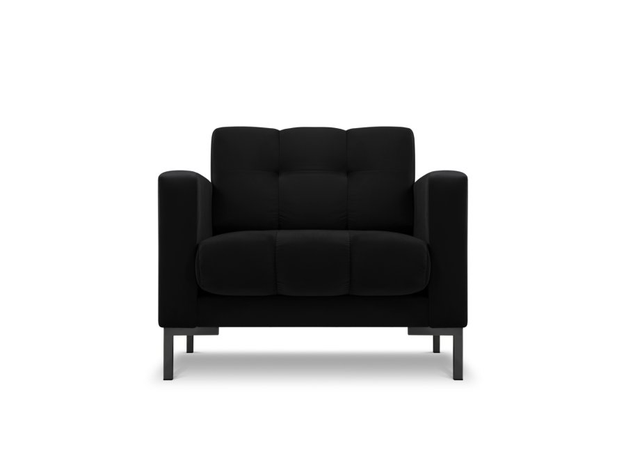 MICADONI Mamaia lenestol, m armlener, 1 sete - svart flyel og sort metall