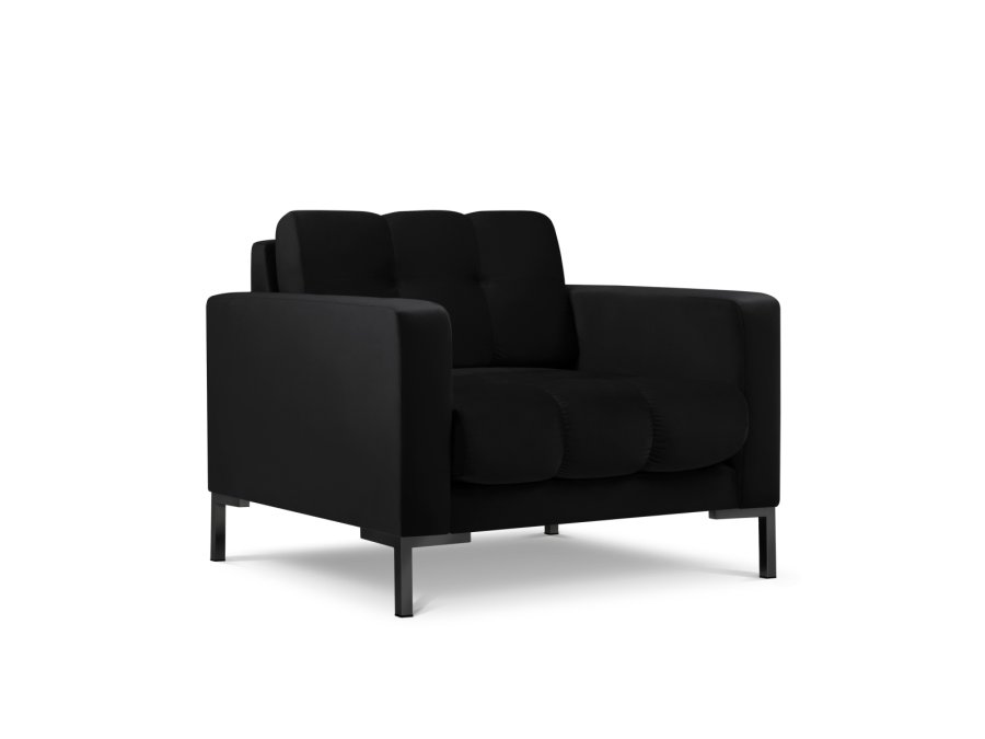 MICADONI Mamaia lenestol, m armlener, 1 sete - svart flyel og sort metall