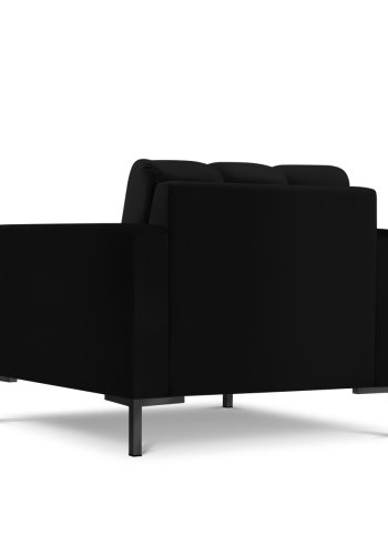 MICADONI Mamaia lenestol, m armlener, 1 sete - svart flyel og sort metall