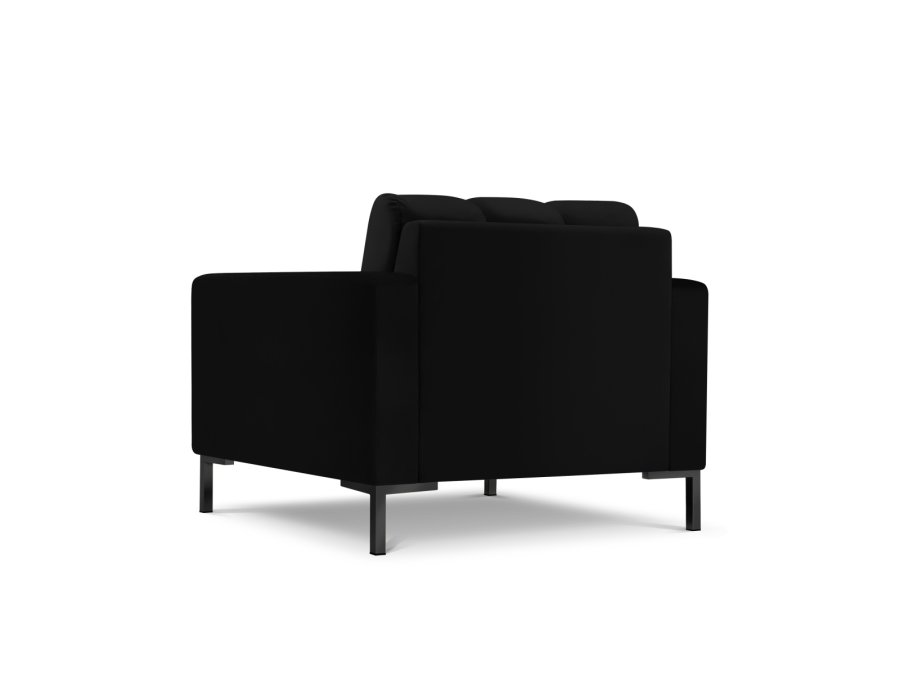 MICADONI Mamaia lenestol, m armlener, 1 sete - svart flyel og sort metall