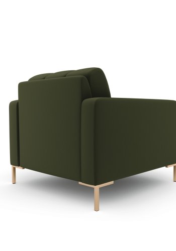 MICADONI Mamaia lenestol, m armlener, 1 sete - grnt stoff og gullmetall