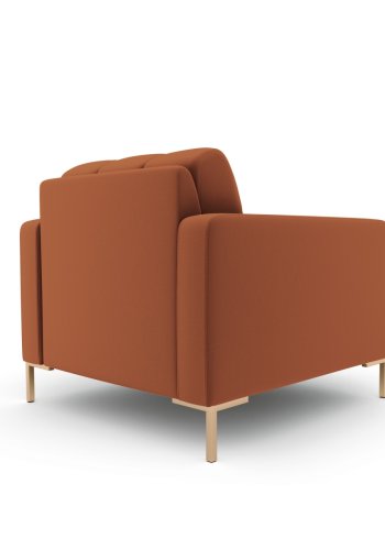 MICADONI Mamaia lenestol, m armlener, 1 sete - brunt stoff og gullmetall