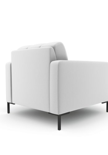 MICADONI Mamaia lenestol, m armlener, 1 sete - grtt stoff og sort metall