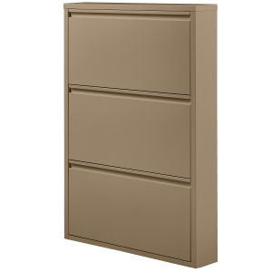 WOOOD Sabine skoskab, m. 3 rum - sand metal