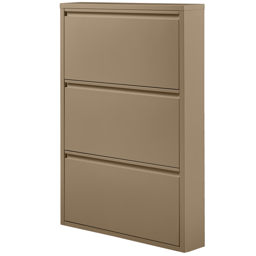 WOOOD Sabine skoskab, m. 3 rum - sand metal