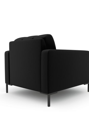 MICADONI Mamaia lenestol, m armlener, 1 sete - sort stoff og sort metall