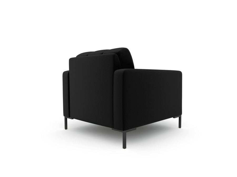 MICADONI Mamaia lenestol, m armlener, 1 sete - sort stoff og sort metall