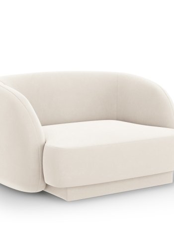 MICADONI Miley lenestol, m armlener, 1 sete - beige flyel og sort plast