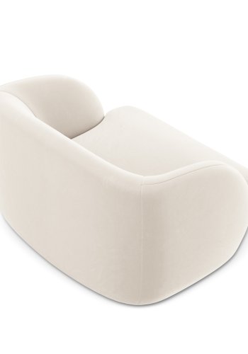 MICADONI Miley lenestol, m armlener, 1 sete - beige flyel og sort plast