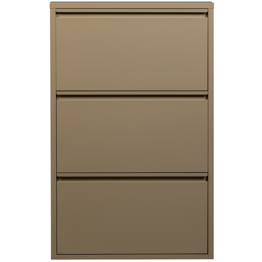 WOOOD Sabine skoskab, m. 3 rum - sand metal