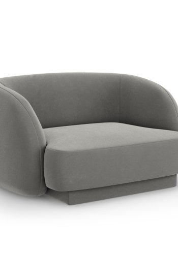 MICADONI Miley lenestol, m armlener, 1 sete - gr flyel og sort plast