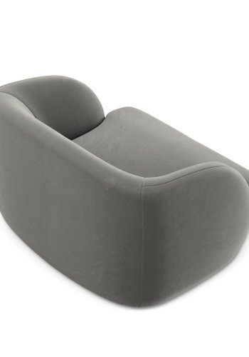 MICADONI Miley lenestol, m armlener, 1 sete - gr flyel og sort plast