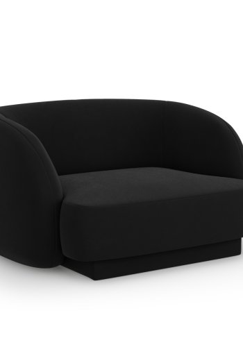 MICADONI Miley lenestol, m armlener, 1 sete - svart flyel og sort plast
