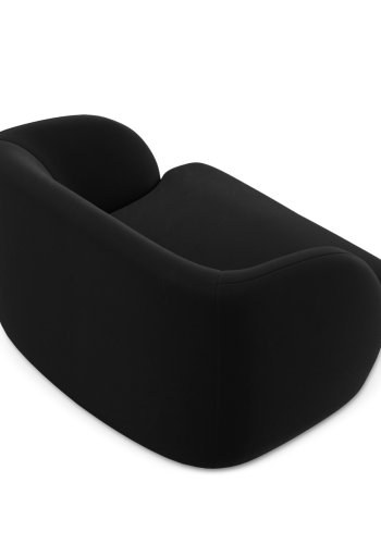 MICADONI Miley lenestol, m armlener, 1 sete - svart flyel og sort plast