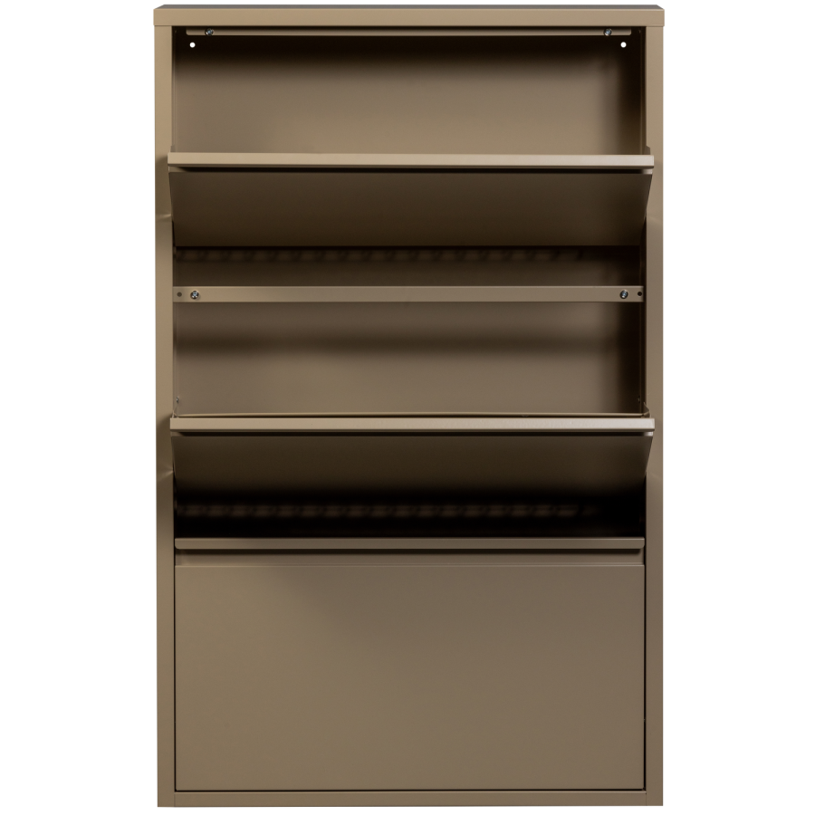 WOOOD Sabine skoskab, m. 3 rum - sand metal