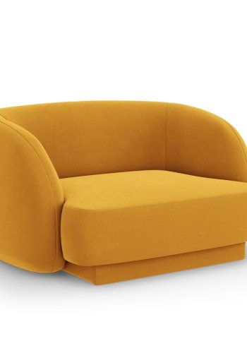 MICADONI Miley lenestol, m armlener, 1 sete - gul flyel og sort plast