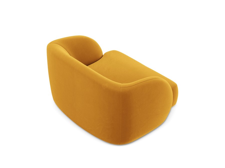 MICADONI Miley lenestol, m armlener, 1 sete - gul flyel og sort plast