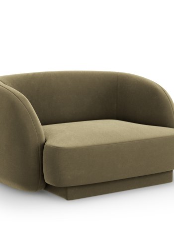 MICADONI Miley lenestol, m armlener, 1 sete - grnn flyel og sort plast