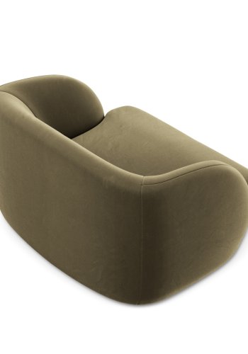 MICADONI Miley lenestol, m armlener, 1 sete - grnn flyel og sort plast