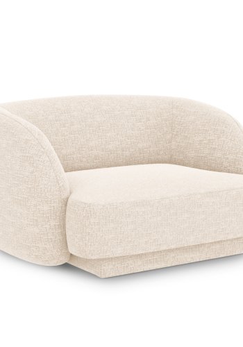 MICADONI Miley lenestol, m armlener, 1 sete - beige chenille og sort plast