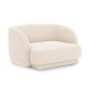 MICADONI Miley lenestol, m armlener, 1 sete - beige chenille og sort plast