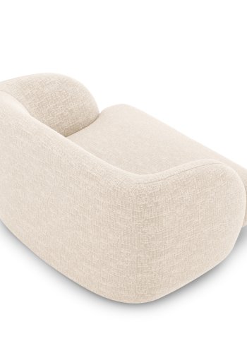 MICADONI Miley lenestol, m armlener, 1 sete - beige chenille og sort plast