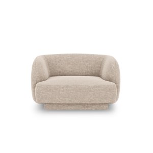 MICADONI Miley ftlj, med armstd, 1 sits - beige chenille och svart plast