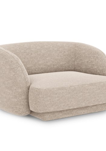 MICADONI Miley lenestol, m armlener, 1 sete - beige chenille og sort plast