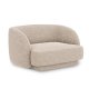 MICADONI Miley lenestol, m armlener, 1 sete - beige chenille og sort plast