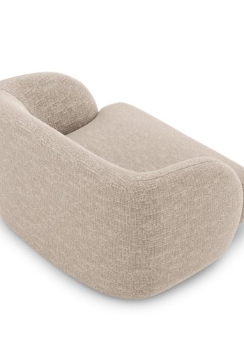 MICADONI Miley lenestol, m armlener, 1 sete - beige chenille og sort plast