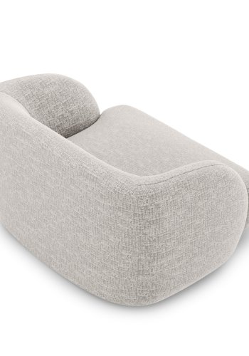 MICADONI Miley lenestol, med armlener, 1 sete - gr chenille og svart plast