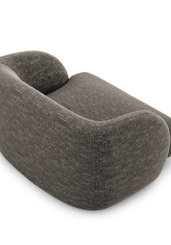 MICADONI Miley lenestol, med armlener, 1 sete - gr chenille og svart plast