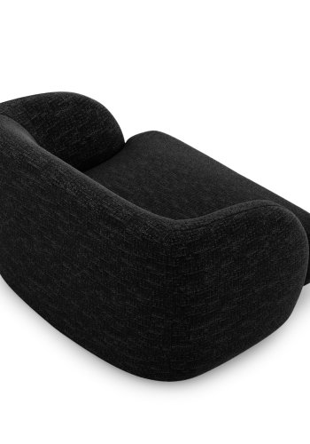 MICADONI Miley lenestol, med armlener, 1 sete - sort chenille og sort plast